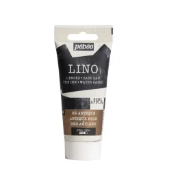 Pebeo Lino Ink 80 ml, vattenbaserad linoleumfärg – Antique Gold