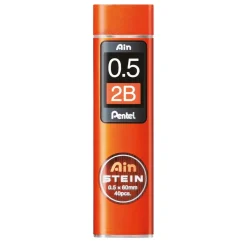 Pentel blyertsstift refill – 0,5 mm 2B. Innehåller 40 stift.
