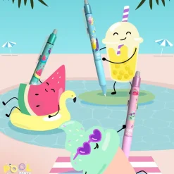 Pilot Frixion Clicker Pool Party 0,7 mm – rosa pennkropp med svart bläck