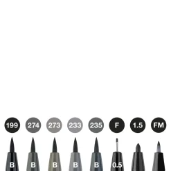 PITT artist pen set 8-pack – Black & grey