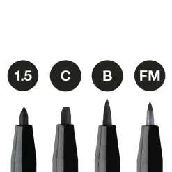 PITT artist pen set 4-pack – black