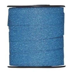 Presentband 25 meter på rulle, 1 cm brett – glitter blå