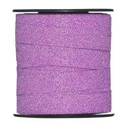 Presentband 25 meter på rulle, 1 cm brett – glitter rosa