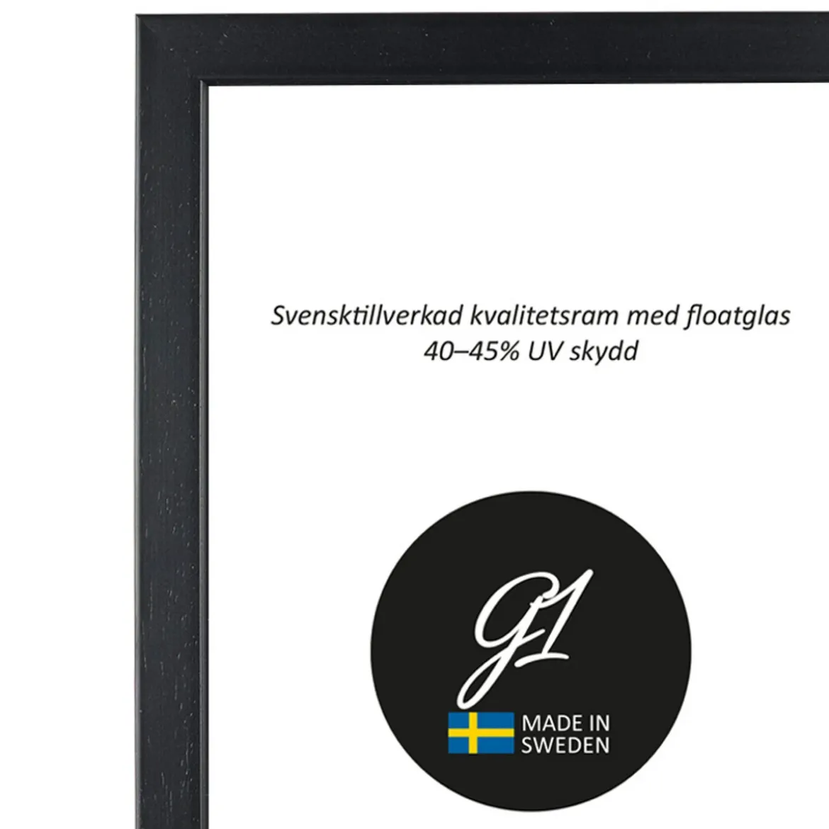Ram 2E svart 30x40cm