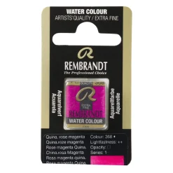 Rembrandt akvarellfärg halvkopp – Quinacridone Rose Magenta 368
