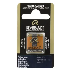 Rembrandt akvarellfärg halvkopp – Yellow Ochre 227