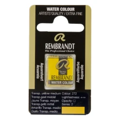 Rembrandt akvarellfärg halvkopp – Transparent Yellow Medium 272