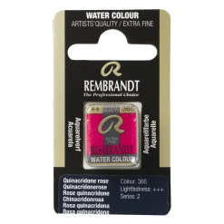 Rembrandt akvarellfärg halvkopp – Quinacridone Rose 366