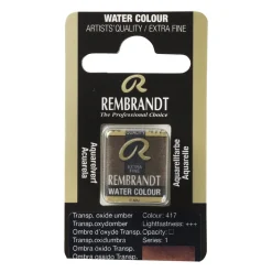 Rembrandt akvarellfärg halvkopp – Transparent Oxide Umber 417
