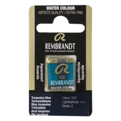 Rembrandt akvarellfärg halvkopp – Turquoise Blue 522