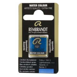 Rembrandt akvarellfärg halvkopp – Cerulean Blue Green 598