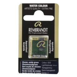 Rembrandt akvarellfärg halvkopp – Chromium Oxide Green 668