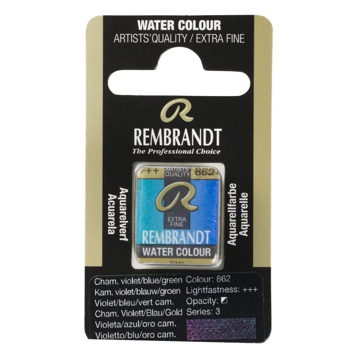 Rembrandt akvarellfärg halvkopp – Chameleon Violet Blue Green 862