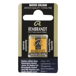 Rembrandt akvarellfärg halvkopp – Naples Yellow Deep 223