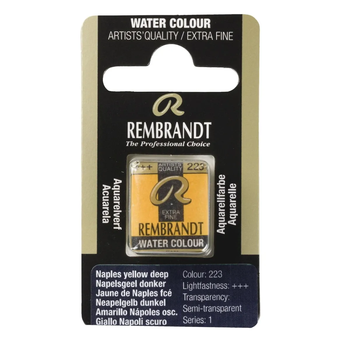 Rembrandt akvarellfärg halvkopp – Naples Yellow Deep 223