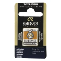 Rembrandt akvarellfärg halvkopp – Gold Ochre 231