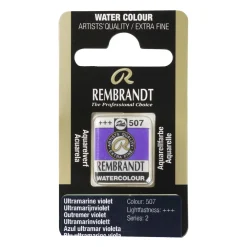 Rembrandt akvarellfärg halvkopp – Ultramarine Violet 507