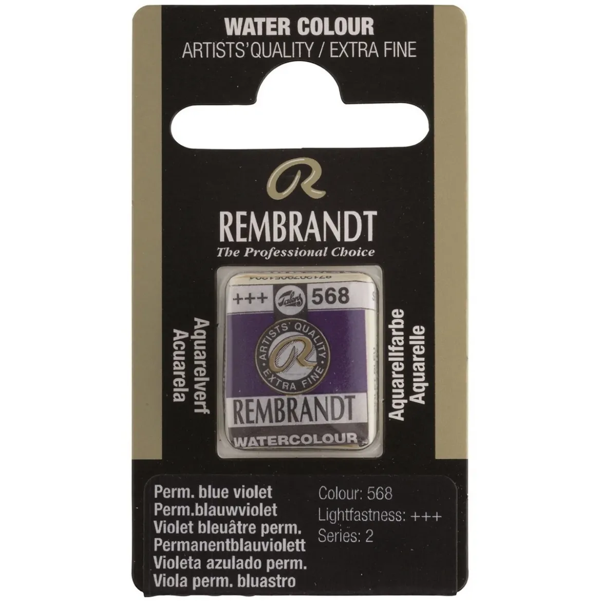 Rembrandt akvarellfärg halvkopp – Permanent Blue Violet 568