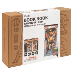Rolife DIY Bookend Sakura Wine Alley miniatyr diorama – TGB011, 111×195×221 mm