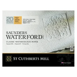 Saunders Waterford High White hellimmat akvarellblock GT – 41×31 cm, 20 ark, 300g/m²