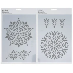 Schablon A4, 2-pack stenciler med vackra mandalor