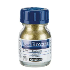 Schmincke Aqua Bronze, vattenlösligt metallicpulver 20 ml, Rich Gold 15 811
