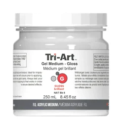 Tri-Art Gel Medium Gloss 250 ml, blankt gelbaserat förtjockningsmedel för akrylfärg
