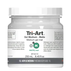 Tri-Art Gel Medium Matte 250 ml, matt gelbaserat förtjockningsmedel för akrylfärg