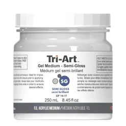 Tri-Art Gel Medium Semi Gloss 250 ml, halvblankt gelbaserat förtjockningsmedel för akrylfärg