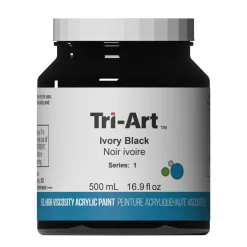 Tri-Art High Viscosity akrylfärg 500 ml Ivory Black