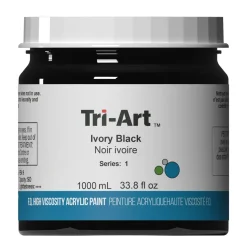 Tri-Art High Viscosity akrylfärg 1000 ml Ivory Black