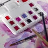 van Gogh akvarellfärger i set – 12 halvkoppar – Pink Violet