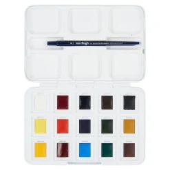 van Gogh akvarellfärger i set / pocket box – 15 halvkoppar