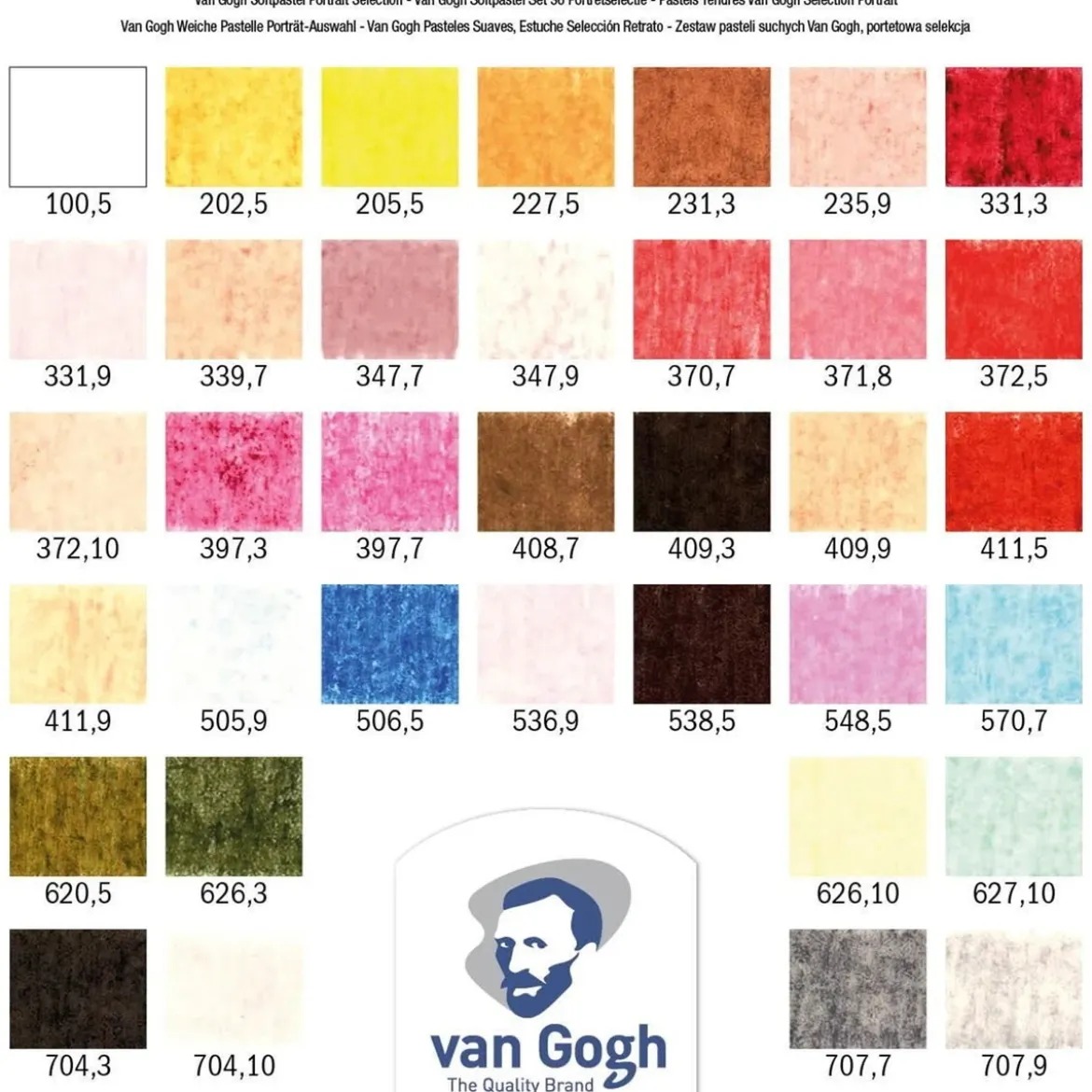 Van Gogh soft pastel set med 36 kritor - Portrait Selection