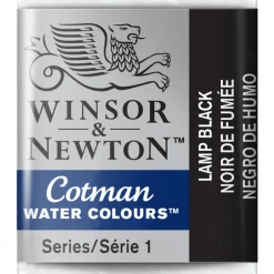 Winsor & Newton Cotman akvarellfärg halvkopp Lamp Black 337