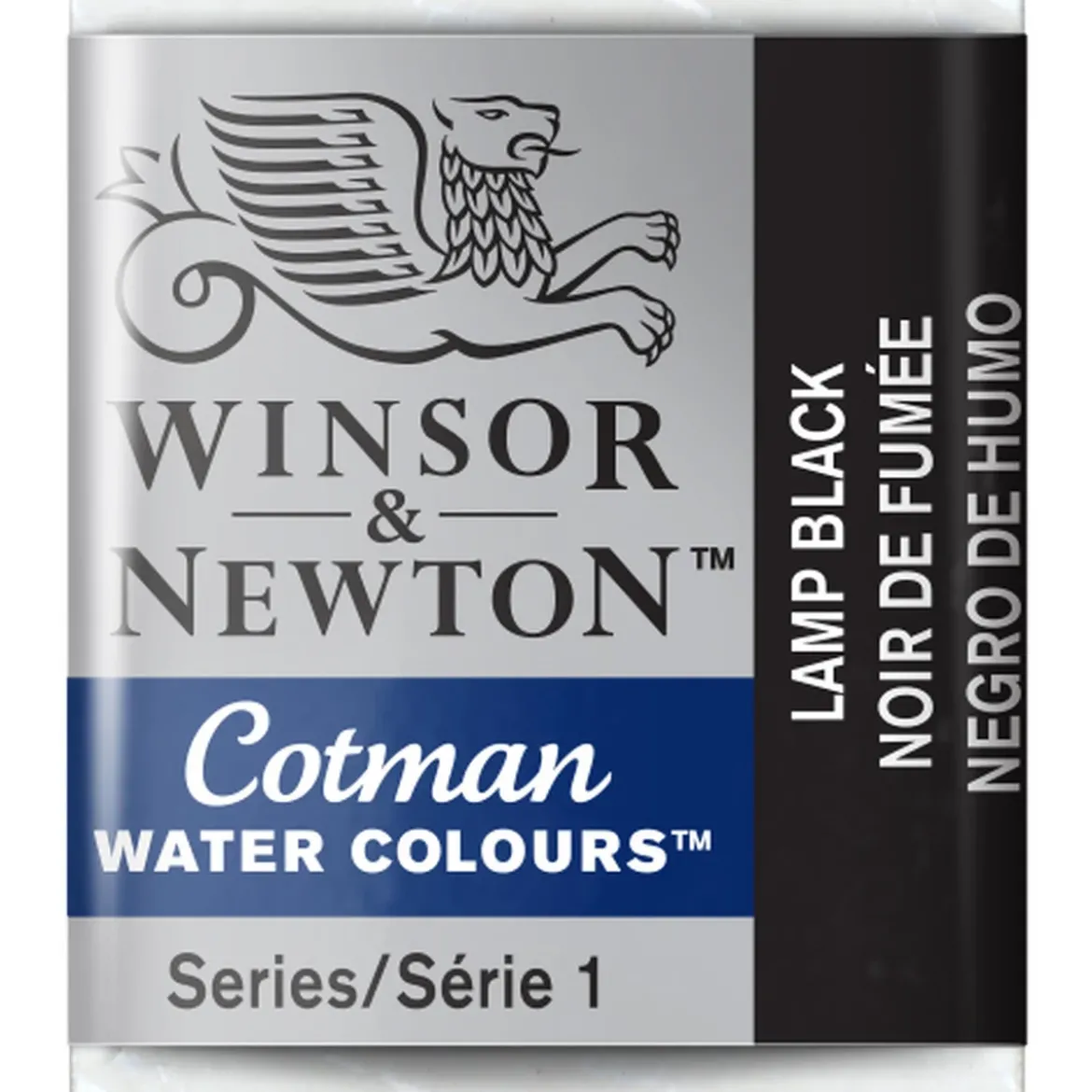 Winsor & Newton Cotman akvarellfärg halvkopp Lamp Black 337