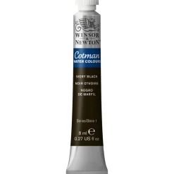 Winsor & Newton Cotman akvarellfärg 8 ml Ivory Black 331