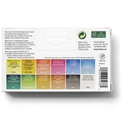 Winsor & Newton Cotman Brush Pocket Palette Set, 12 halvkoppar + pensel