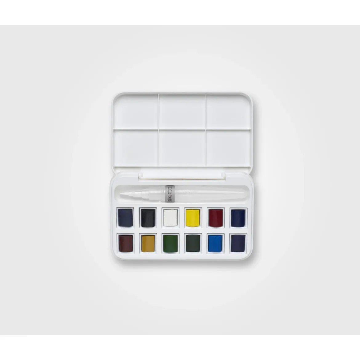 Winsor & Newton Cotman Brush Pocket Set, 12 halvkoppar + vattenpensel