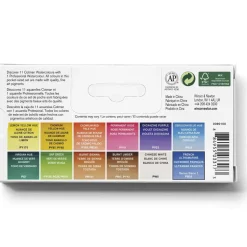 Winsor & Newton Cotman Pocket Selection, akvarellfärg i 12 halvkoppar, etui & pensel