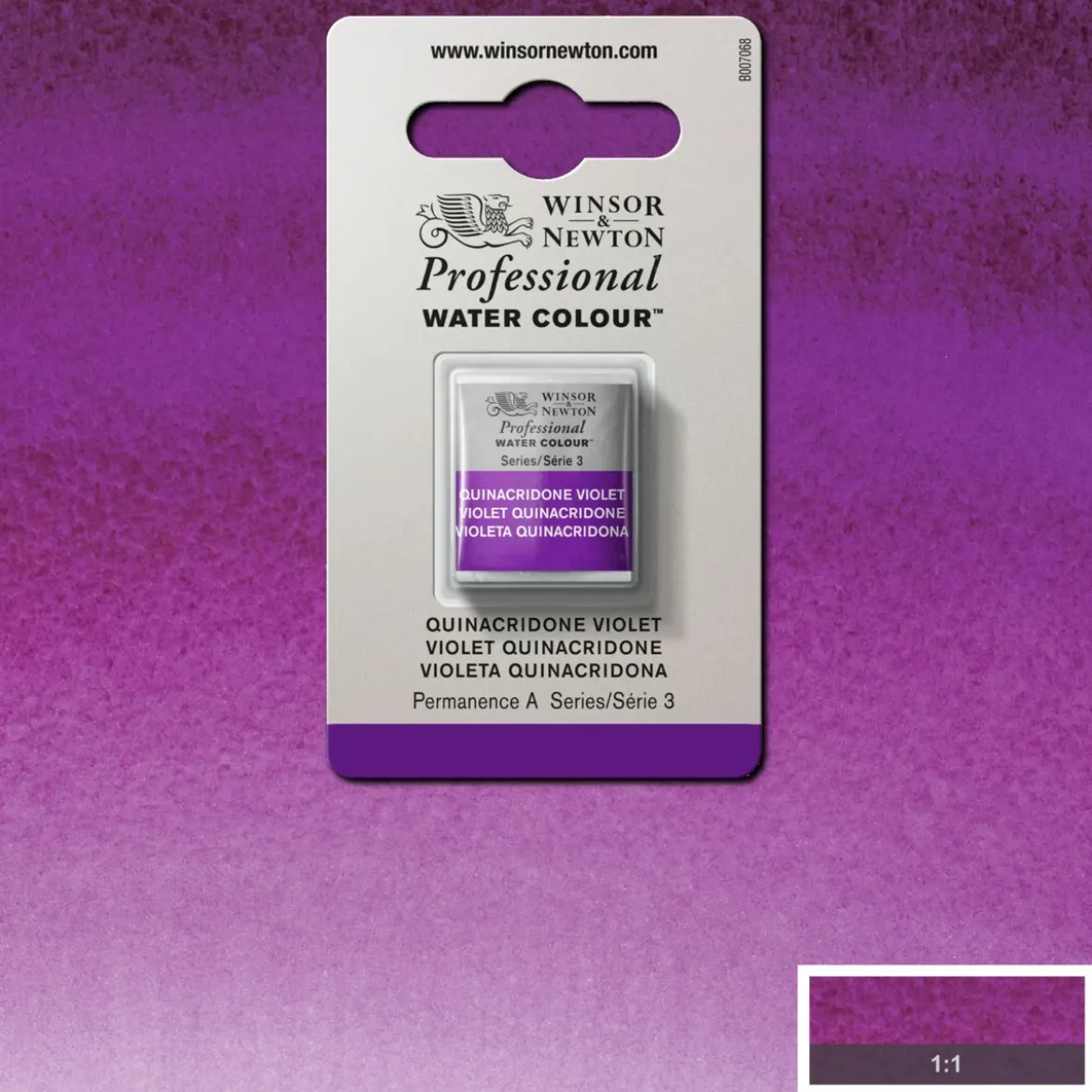 Winsor & Newton Professional akvarellfärg halvkopp Quinacridone Violet 550