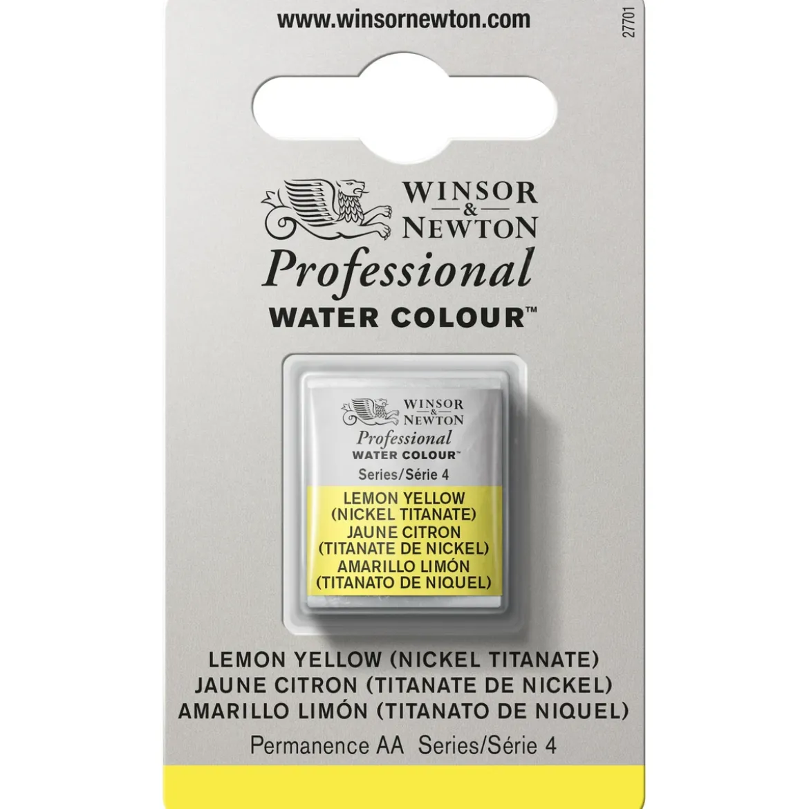 Winsor & Newton Professional akvarellfärg halvkopp Lemon Yellow (Nickel titanate) 347